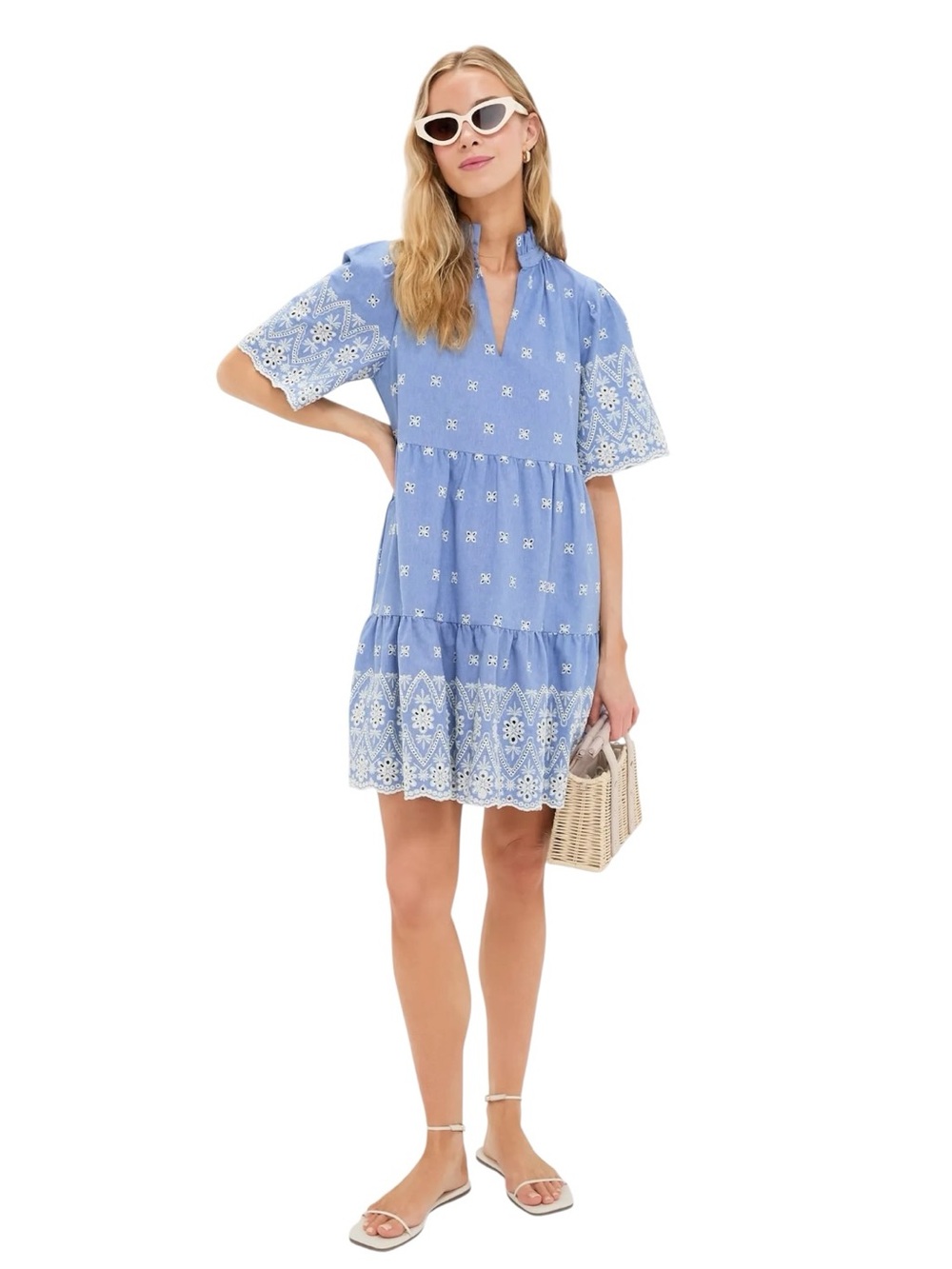 Tuckernuck Chambray Embroidered Crawford short sleeve Dress NWT size XXL 2XL